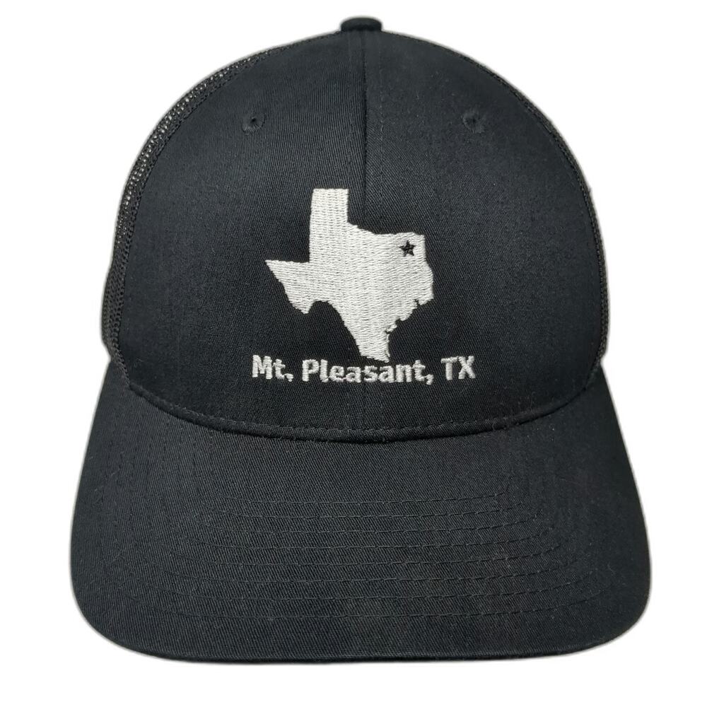 Richardson Trucker Hat Black One Size Mt Pleasant TX Texas Map Star Snapback